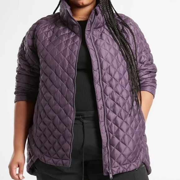 Athleta Whisper Featherless Puffer Jacket Purple Size 2X - Picture 1 of 15
